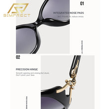 Carica l&#39;immagine nel visualizzatore di Gallery, SIMPRECT Occhiali da sole polarizzati Donna 2023 Occhiali da sole quadrati oversize Retro Anti-glare Occhiali da sole per conducente Occhiali da sole per le donne 