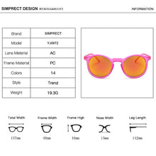 Load image into Gallery viewer, SIMPRECT Round Sunglasses Women 2023 UV400 Retro Sunglasses Vintage Mirror Sun Glasses Shades For Women  Zonnebril Dames