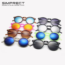 Load image into Gallery viewer, SIMPRECT Round Sunglasses Women 2023 UV400 Retro Sunglasses Vintage Mirror Sun Glasses Shades For Women  Zonnebril Dames