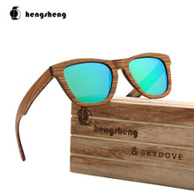 Load image into Gallery viewer, SKYDOVE Cat Eye Zebra Retro Wood Sunglasses Men Man Sunglasses Polarised Sport Polarized Sunglasses For Men