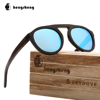 SKYDOVE Oval Black Bamboo Sunglasses Men Mens Sunglasses Polarized UV400 Polarized Sunglasses Women Wooden