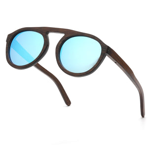 SKYDOVE Oval Black Bamboo Sunglasses Men Mens Sunglasses Polarized UV400 Polarized Sunglasses Women Wooden