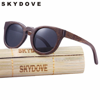 SKYDOVE Oversized Bamboo Sunglasses Women Brown Vintage Polarized Wood Sun Glasses For Men 2023 Gafas De Sol De Los Hombres