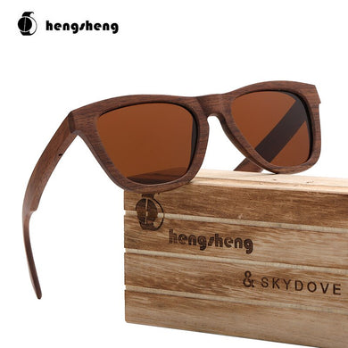 SKYDOVE Wrap Walnut Wood Frame Sunglasses 2023 Sunglasses Men Poarized Bamboo Sunglasses Women 2023