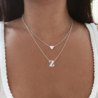 Fashion Tiny Heart Initial Necklace Women Personalize Letter Name Choker Necklace Collier Femme Jewelry Gift Accessory