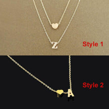 Carica l&#39;immagine nel visualizzatore di Gallery, Fashion Tiny Heart Initial Necklace Women Personalize Letter Name Choker Necklace Collier Femme Jewelry Gift Accessory