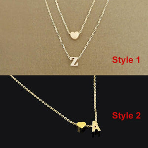Fashion Tiny Heart Initial Necklace Women Personalize Letter Name Choker Necklace Collier Femme Jewelry Gift Accessory