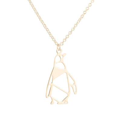 Lucky Arctic Origami Penguin Necklace Women Trendy Geometric Animal Charm Necklace Accessories Animal Lovers gifts