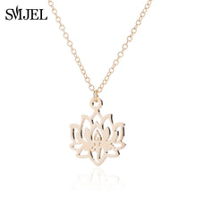 Load image into Gallery viewer, New Yoga Lotus Flower Stainless Steel Necklaces Silver Chain Young Sports Jewelry Women Necklaces&amp;Pendants Birthd Gifts