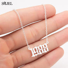 Carica l&#39;immagine nel visualizzatore di Gallery, Personalize Year Number Necklaces for Women Custom Year 1980 1989 2000 Birthday Gift from 1980 to 2019