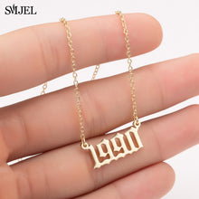 Carica l&#39;immagine nel visualizzatore di Gallery, Personalize Year Number Necklaces for Women Custom Year 1980 1989 2000 Birthday Gift from 1980 to 2019