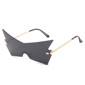 SMS Punk Rimless Sunglasses Women  Personality One Piece Eyeglasses Colorful Female Eyewear UV400 oculos de sol
