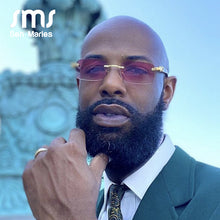 Load image into Gallery viewer, SMS Rimless Rectangle Punk Sunglasses Men Women Vintage Square Driving Sun Glass Frameless Gradient Eyewear Shades UV400