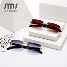 Load image into Gallery viewer, SMS Rimless Rectangle Punk Sunglasses Men Women Vintage Square Driving Sun Glass Frameless Gradient Eyewear Shades UV400