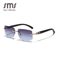 Load image into Gallery viewer, SMS Rimless Rectangle Punk Sunglasses Men Women Vintage Square Driving Sun Glass Frameless Gradient Eyewear Shades UV400