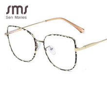 Load image into Gallery viewer, SMS Vintage Leopard Cat Eye Glasses Frame Women Clear Lens Optical Eyeglasses Frames Female Blue Light Blocking Glasses