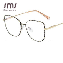 Load image into Gallery viewer, SMS Vintage Leopard Cat Eye Glasses Frame Women Clear Lens Optical Eyeglasses Frames Female Blue Light Blocking Glasses
