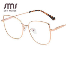 Load image into Gallery viewer, SMS Vintage Leopard Cat Eye Glasses Frame Women Clear Lens Optical Eyeglasses Frames Female Blue Light Blocking Glasses