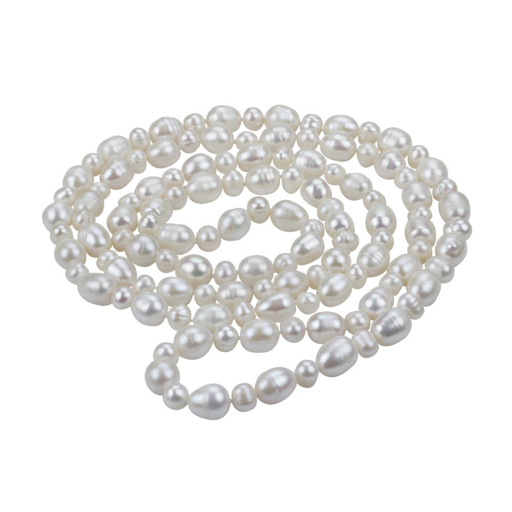 120 long pearl necklace 7&10mm different size cute women pearl necklace