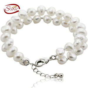 Bracciale con vere perle Bracciale con perle naturali barocche da donna 