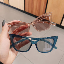 Load image into Gallery viewer, SO&amp;EI Cat Eye Women Sunglasses Retro Blue Light Gray Eyewear Men Trending Shades UV400 Triangle Sun Glasses