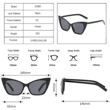 Load image into Gallery viewer, SO&amp;EI Cat Eye Women Sunglasses Retro Blue Light Gray Eyewear Men Trending Shades UV400 Triangle Sun Glasses