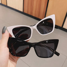 Load image into Gallery viewer, SO&amp;EI Cat Eye Women Sunglasses Retro Blue Light Gray Eyewear Men Trending Shades UV400 Triangle Sun Glasses