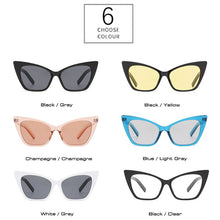 Load image into Gallery viewer, SO&amp;EI Cat Eye Women Sunglasses Retro Blue Light Gray Eyewear Men Trending Shades UV400 Triangle Sun Glasses