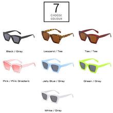 Load image into Gallery viewer, SO&amp;EI Cat Eye Women Sunglasses Retro Jelly Blue Eyewear Men Shades UV400 Polygon Square Green Pink Sun Glasses