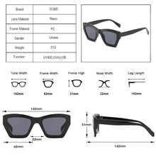 Load image into Gallery viewer, SO&amp;EI Cat Eye Women Sunglasses Retro Jelly Blue Eyewear Men Shades UV400 Polygon Square Green Pink Sun Glasses
