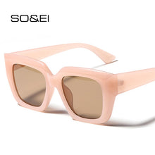 Carica l'immagine nel visualizzatore di Gallery, SO&amp;EI Cat Eye Women Sunglasses Vintage Jelly Pink Tea Eyewear Trending Men Square Sun Glasses Shades UV400
