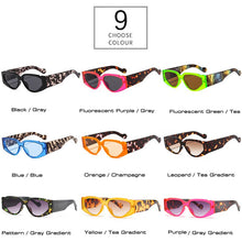 Load image into Gallery viewer, SO&amp;EI Colorful Cat Eye Women Sunglasses Clear Ocean Gradient Lens Fluorescent Green Eyewear Retro Men Sun Glasses Shades
