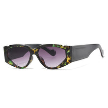 Load image into Gallery viewer, SO&amp;EI Colorful Cat Eye Women Sunglasses Clear Ocean Gradient Lens Fluorescent Green Eyewear Retro Men Sun Glasses Shades