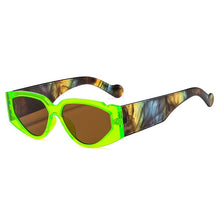 Load image into Gallery viewer, SO&amp;EI Colorful Cat Eye Women Sunglasses Clear Ocean Gradient Lens Fluorescent Green Eyewear Retro Men Sun Glasses Shades