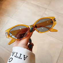 Carica l'immagine nel visualizzatore di Gallery, SO&amp;EI Irregular Cat Eye Sunglasses Women Vintage Oval Blue Tea Eyewear Men Shades UV400 Sun Glasses