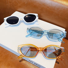 Carica l'immagine nel visualizzatore di Gallery, SO&amp;EI Irregular Cat Eye Sunglasses Women Vintage Oval Blue Tea Eyewear Men Shades UV400 Sun Glasses