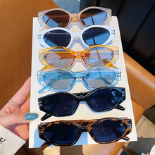 Carica l'immagine nel visualizzatore di Gallery, SO&amp;EI Irregular Cat Eye Sunglasses Women Vintage Oval Blue Tea Eyewear Men Shades UV400 Sun Glasses
