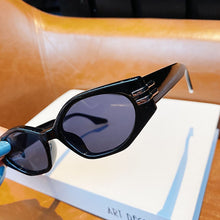 Carica l'immagine nel visualizzatore di Gallery, SO&amp;EI Irregular Cat Eye Sunglasses Women Vintage Oval Blue Tea Eyewear Men Shades UV400 Sun Glasses