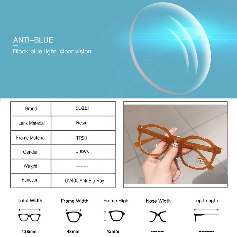 SO&EI Irregular Square Women Optical Glasses Frame Clear Anti Blue-Ray Lens Eyewear Vintage Men Wine Red Champagne Frame