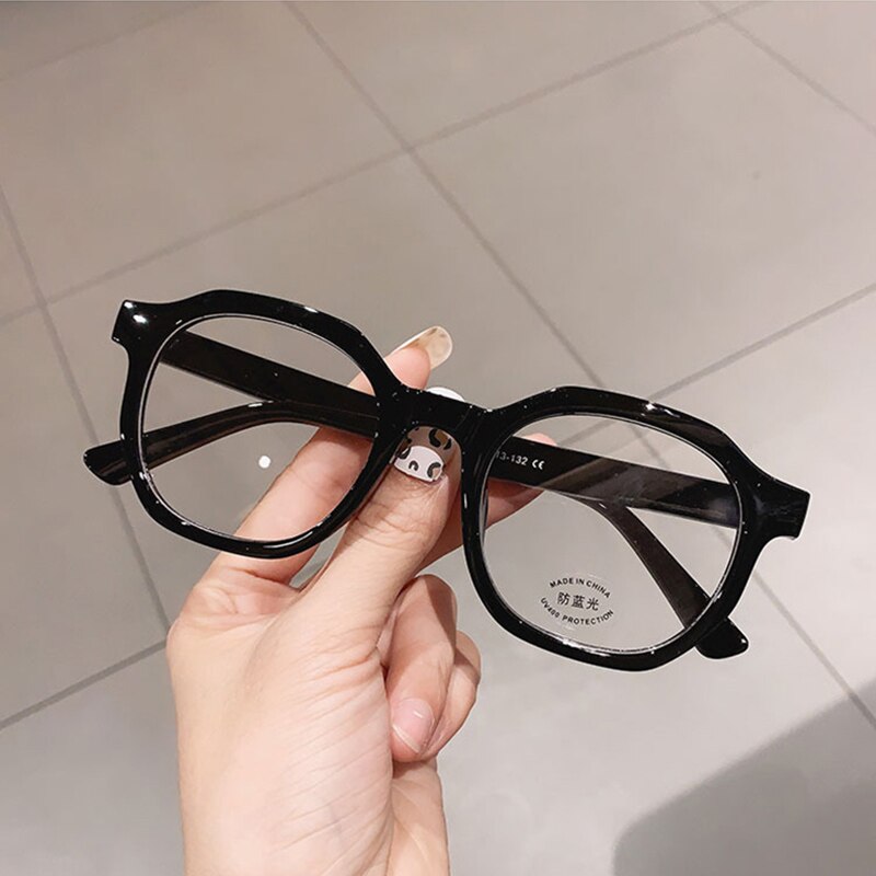 SO&EI Irregular Square Women Optical Glasses Frame Clear Anti Blue-Ray Lens Eyewear Vintage Men Wine Red Champagne Frame