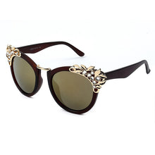 Load image into Gallery viewer, SO&amp;EI  Rhinestone Cat Eye Sunglasses Women Brand Designer Mirror Lens Eyewear Men Sun Glasses Shades UV400 Oculos