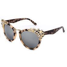 Load image into Gallery viewer, SO&amp;EI  Rhinestone Cat Eye Sunglasses Women Brand Designer Mirror Lens Eyewear Men Sun Glasses Shades UV400 Oculos