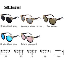 Load image into Gallery viewer, SO&amp;EI  Rhinestone Cat Eye Sunglasses Women Brand Designer Mirror Lens Eyewear Men Sun Glasses Shades UV400 Oculos