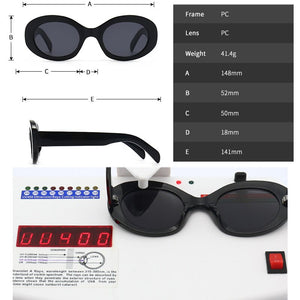 SO&EI Oval Women Sunglasses Shades UV400 Brand Designer Men Retro Round Leopard Sun Glasses