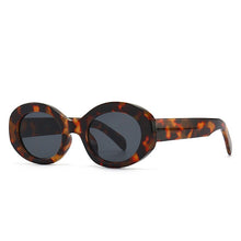 Load image into Gallery viewer, SO&amp;EI Oval Women Sunglasses Shades UV400 Brand Designer Men Retro Round Leopard Sun Glasses