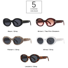 Load image into Gallery viewer, SO&amp;EI Oval Women Sunglasses Shades UV400 Brand Designer Men Retro Round Leopard Sun Glasses
