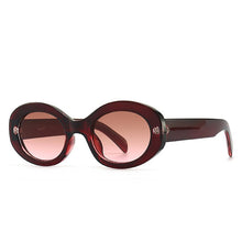 Load image into Gallery viewer, SO&amp;EI Oval Women Sunglasses Shades UV400 Brand Designer Men Retro Round Leopard Sun Glasses