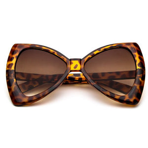 SO&EI Oversized Bow Shape Women Sunglasses Brand Designer Vintage Gradient Lens Eyewear Cat Eye Ladies Sun Glasses UV400