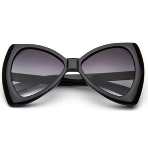 SO&EI Oversized Bow Shape Women Sunglasses Brand Designer Vintage Gradient Lens Eyewear Cat Eye Ladies Sun Glasses UV400