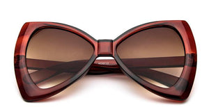 SO&EI Oversized Bow Shape Women Sunglasses Brand Designer Vintage Gradient Lens Eyewear Cat Eye Ladies Sun Glasses UV400